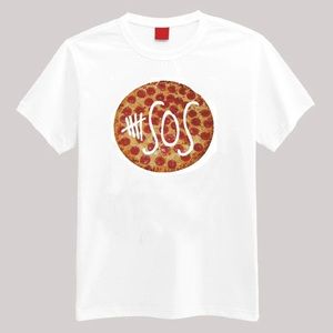 5 SECONDS OF SUMMER PIZZA SHORT SLEEVE CONCERT TEE